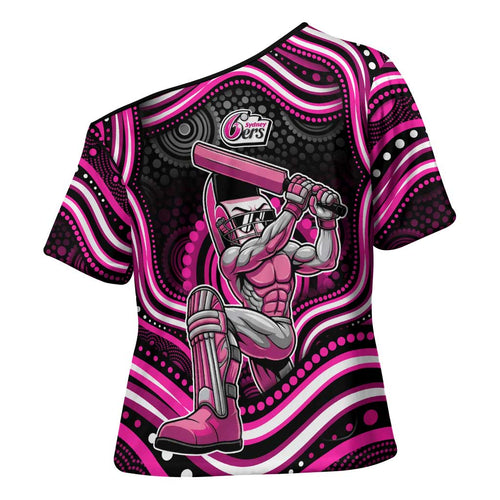 Sydney Sixers Cricket Cross Shoulder Shirt Australian Cricket Mascot - Modern Indigenous Style