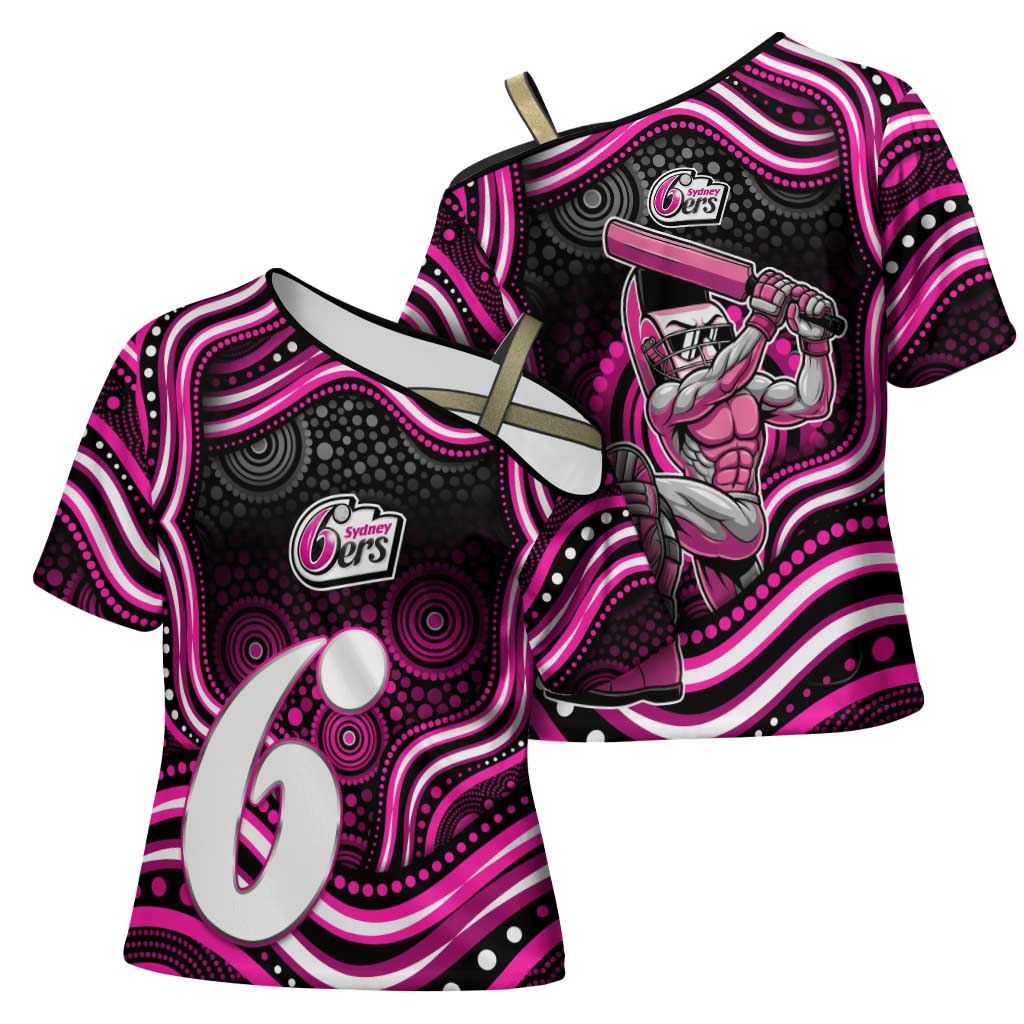 Sydney Sixers Cricket Cross Shoulder Shirt Australian Cricket Mascot - Modern Indigenous Style