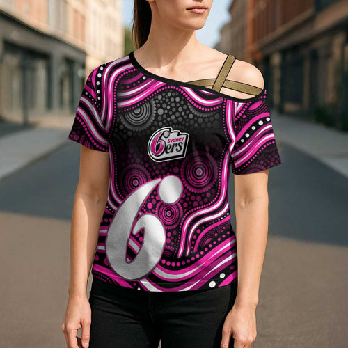 Sydney Sixers Cricket Cross Shoulder Shirt Australian Cricket Mascot - Modern Indigenous Style