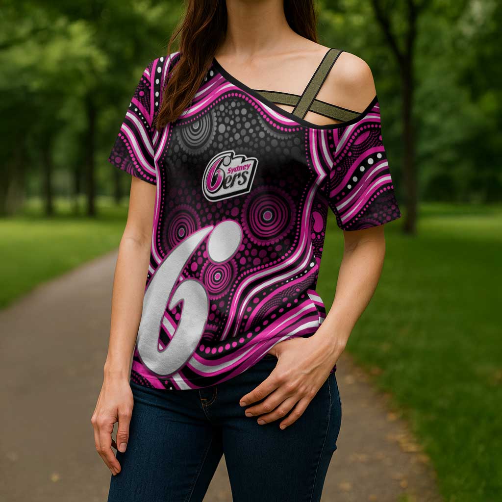 Sydney Sixers Cricket Cross Shoulder Shirt Australian Cricket Mascot - Modern Indigenous Style