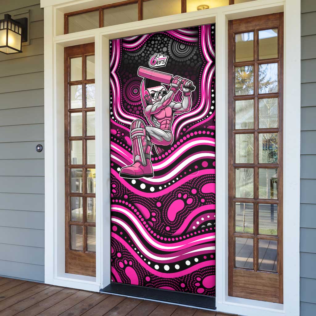 Sydney Sixers Cricket Door Cover Australian Cricket Mascot - Modern Indigenous Style