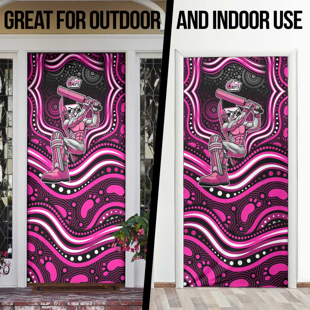 Sydney Sixers Cricket Door Cover Australian Cricket Mascot - Modern Indigenous Style