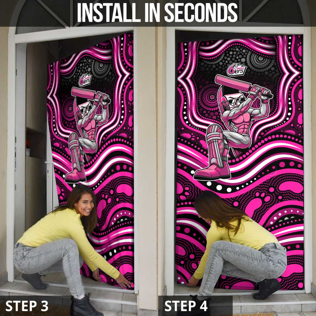 Sydney Sixers Cricket Door Cover Australian Cricket Mascot - Modern Indigenous Style