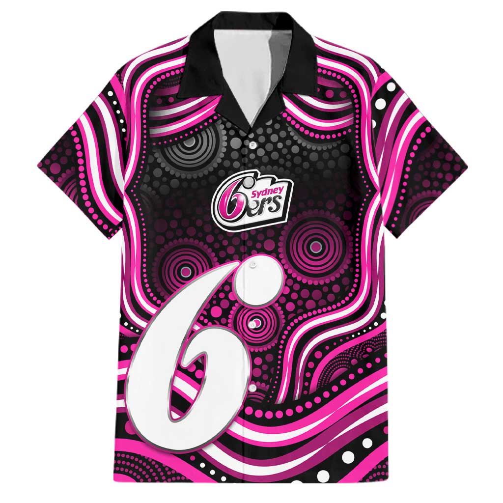 Sydney Sixers Cricket Family Matching Off Shoulder Maxi Dress and Hawaiian Shirt Australian Cricket Mascot - Modern Indigenous Style