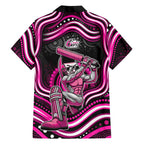 Sydney Sixers Cricket Family Matching Off Shoulder Maxi Dress and Hawaiian Shirt Australian Cricket Mascot - Modern Indigenous Style