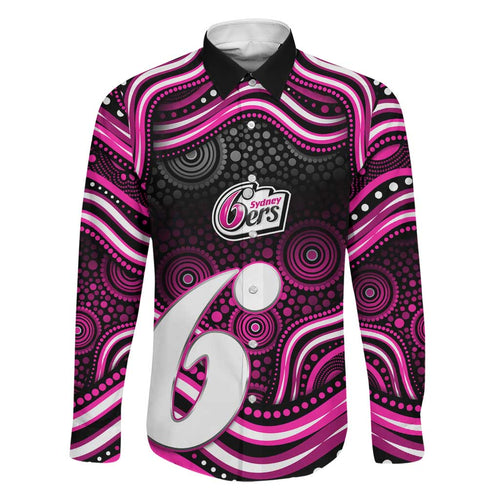 Sydney Sixers Cricket Family Matching Off Shoulder Maxi Dress and Hawaiian Shirt Australian Cricket Mascot - Modern Indigenous Style