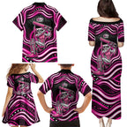 Sydney Sixers Cricket Family Matching Puletasi and Hawaiian Shirt Australian Cricket Mascot - Modern Indigenous Style