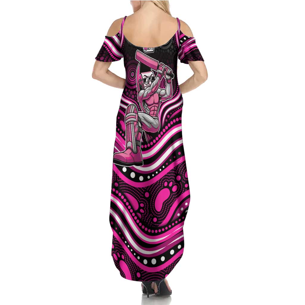 Sydney Sixers Cricket Family Matching Summer Maxi Dress and Hawaiian Shirt Australian Cricket Mascot - Modern Indigenous Style