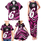 Sydney Sixers Cricket Family Matching Tank Maxi Dress and Hawaiian Shirt Australian Cricket Mascot - Modern Indigenous Style