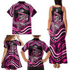 Sydney Sixers Cricket Family Matching Tank Maxi Dress and Hawaiian Shirt Australian Cricket Mascot - Modern Indigenous Style