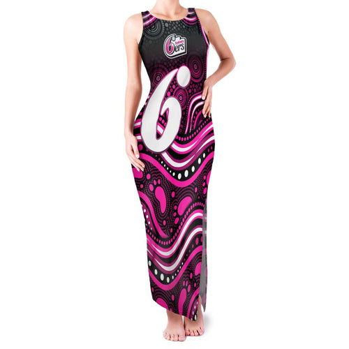 Sydney Sixers Cricket Family Matching Tank Maxi Dress and Hawaiian Shirt Australian Cricket Mascot - Modern Indigenous Style