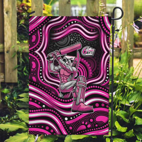 Sydney Sixers Cricket Garden Flag Australian Cricket Mascot - Modern Indigenous Style