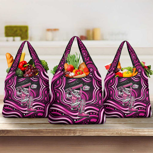 Sydney Sixers Cricket Grocery Bag Australian Cricket Mascot - Modern Indigenous Style