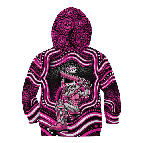 Sydney Sixers Cricket Kid Hoodie Australian Cricket Mascot - Modern Indigenous Style