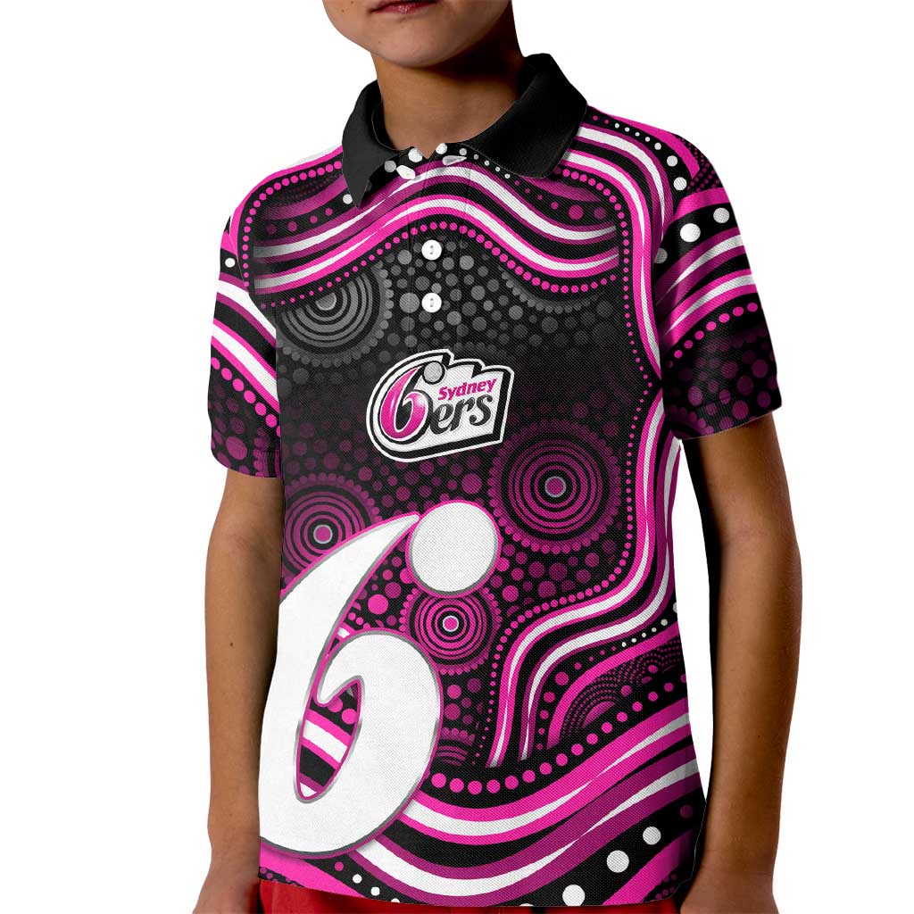 Sydney Sixers Cricket Kid Polo Shirt Australian Cricket Mascot - Modern Indigenous Style