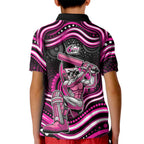 Sydney Sixers Cricket Kid Polo Shirt Australian Cricket Mascot - Modern Indigenous Style