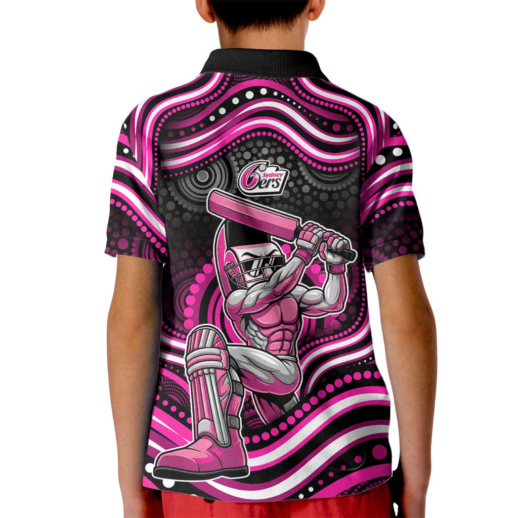 Sydney Sixers Cricket Kid Polo Shirt Australian Cricket Mascot - Modern Indigenous Style