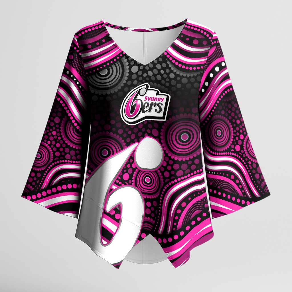 Sydney Sixers Cricket Kimono Sleeve Blouse Australian Cricket Mascot - Modern Indigenous Style