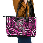 Sydney Sixers Cricket Leather Tote Bag Australian Cricket Mascot - Modern Indigenous Style