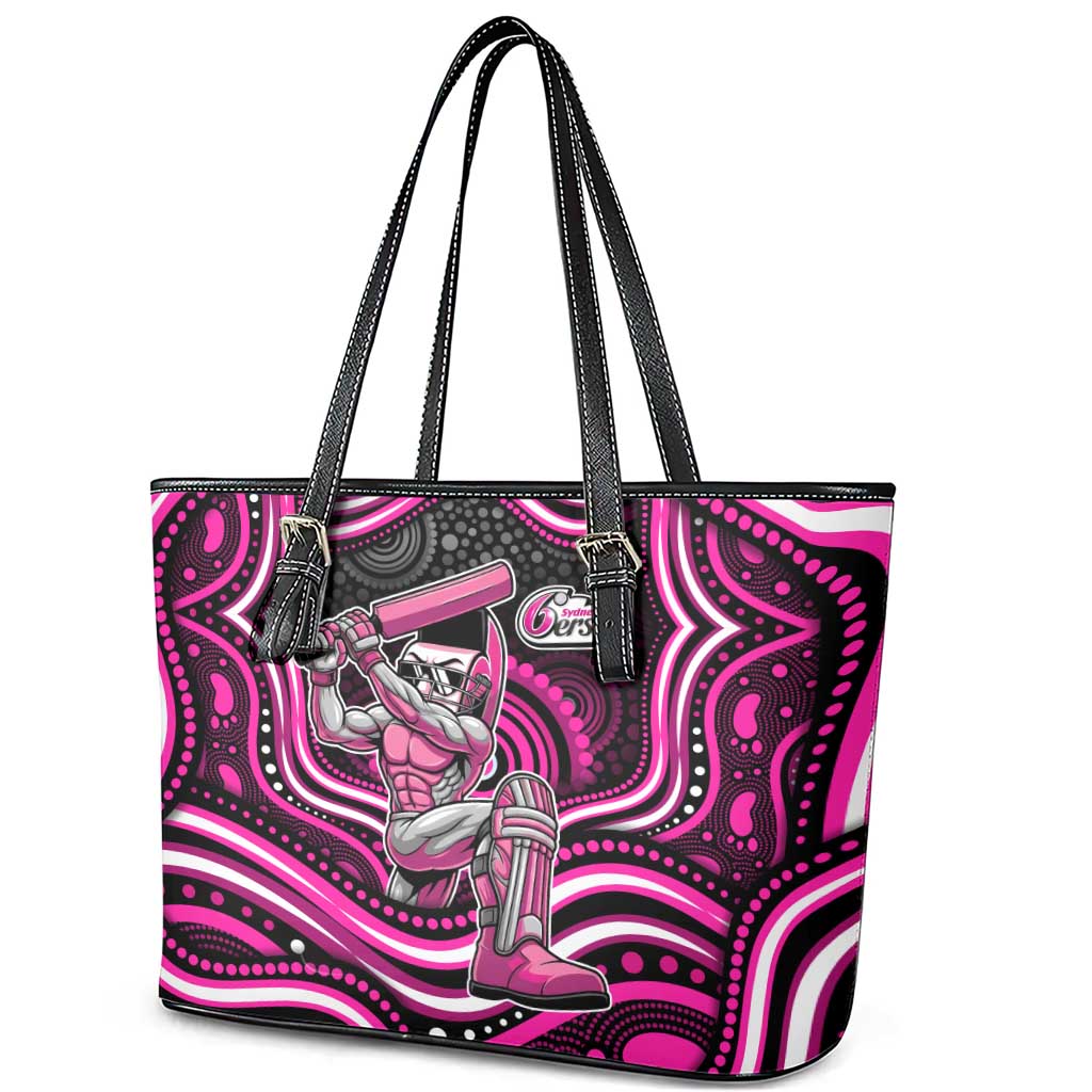 Sydney Sixers Cricket Leather Tote Bag Australian Cricket Mascot - Modern Indigenous Style