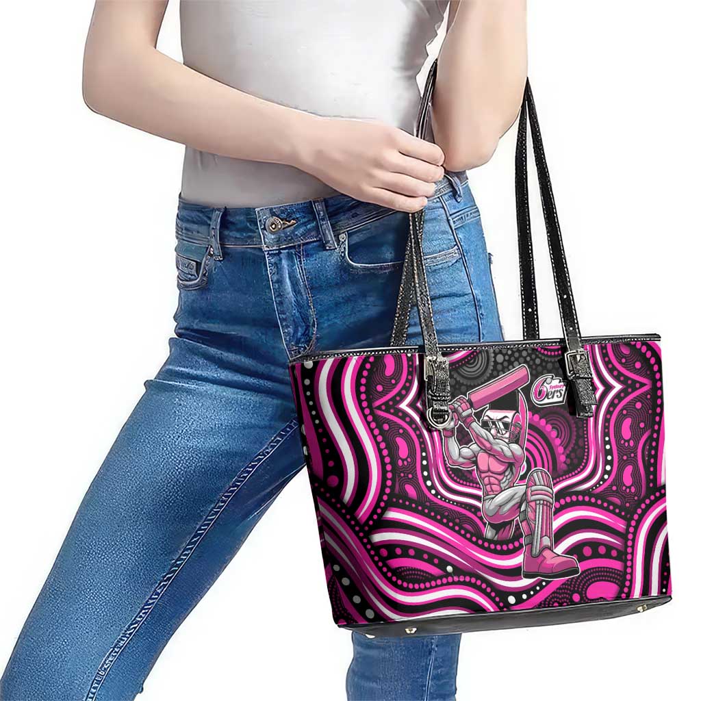Sydney Sixers Cricket Leather Tote Bag Australian Cricket Mascot - Modern Indigenous Style