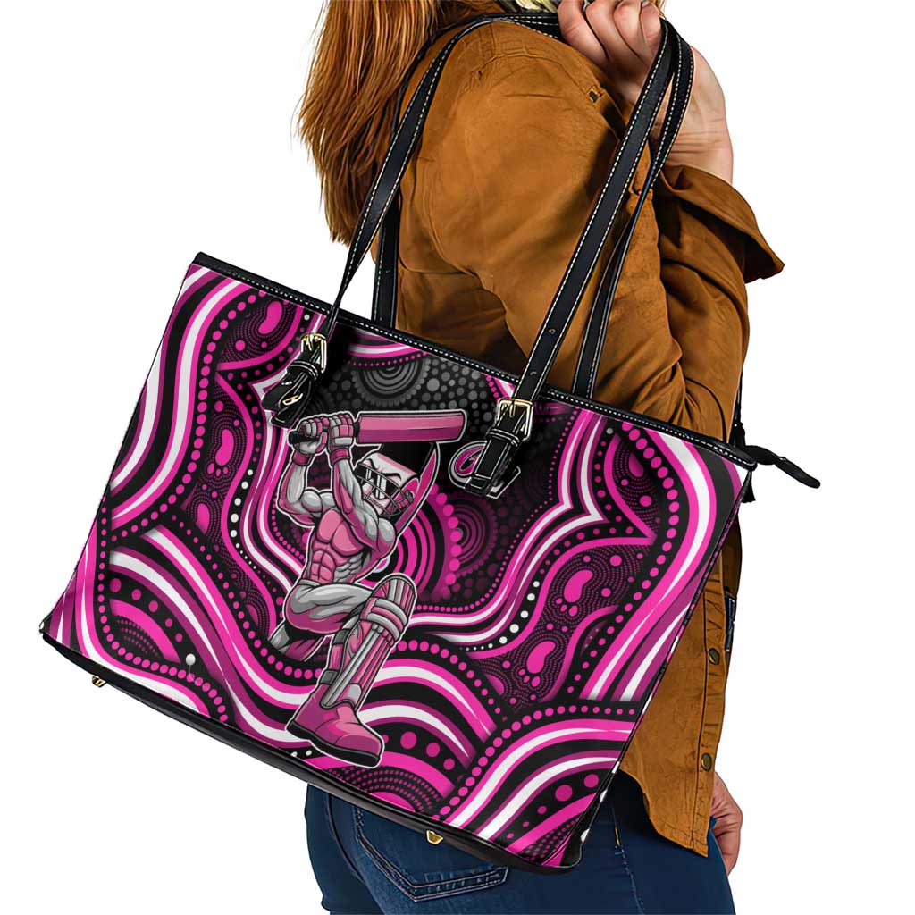 Sydney Sixers Cricket Leather Tote Bag Australian Cricket Mascot - Modern Indigenous Style