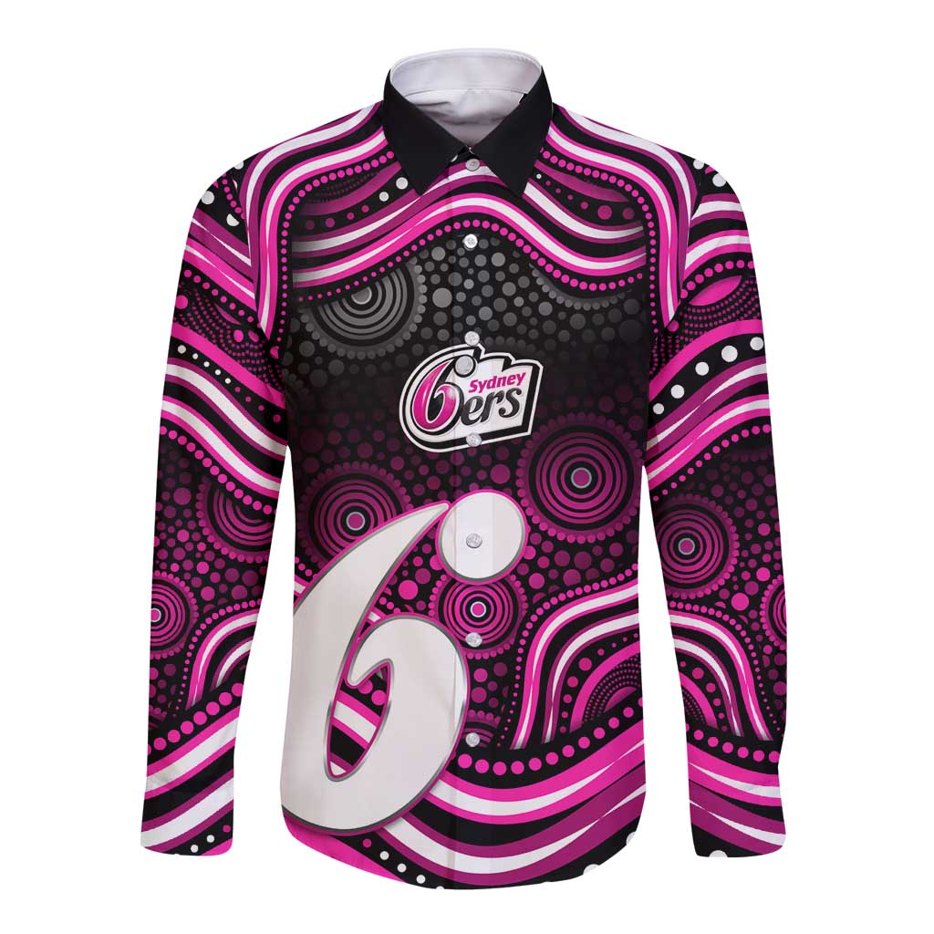 Sydney Sixers Cricket Long Sleeve Button Shirt Australian Cricket Mascot - Modern Indigenous Style