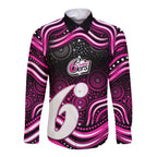 Sydney Sixers Cricket Long Sleeve Button Shirt Australian Cricket Mascot - Modern Indigenous Style