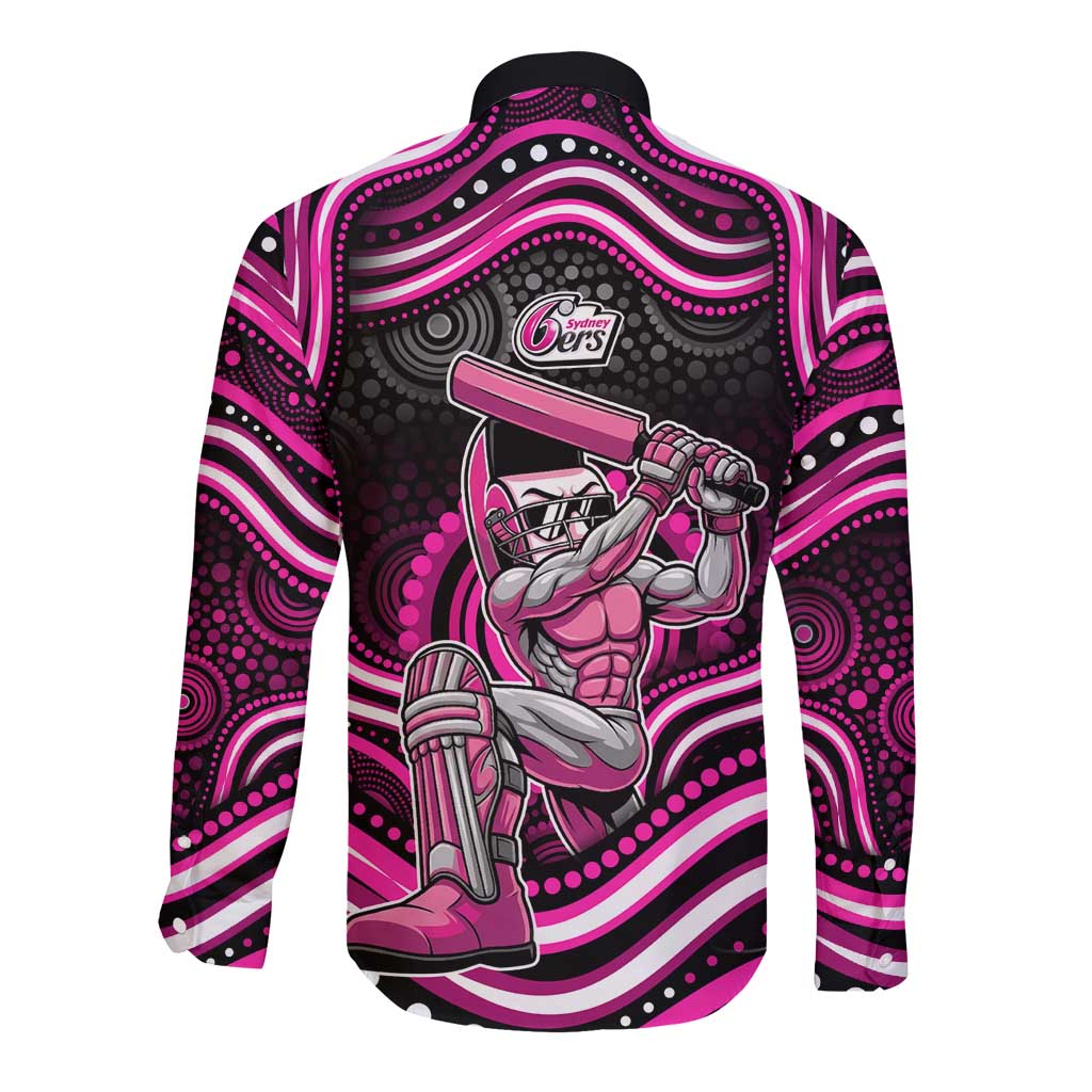 Sydney Sixers Cricket Long Sleeve Button Shirt Australian Cricket Mascot - Modern Indigenous Style