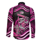 Sydney Sixers Cricket Long Sleeve Button Shirt Australian Cricket Mascot - Modern Indigenous Style