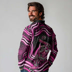 Sydney Sixers Cricket Long Sleeve Polo Shirt Australian Cricket Mascot - Modern Indigenous Style