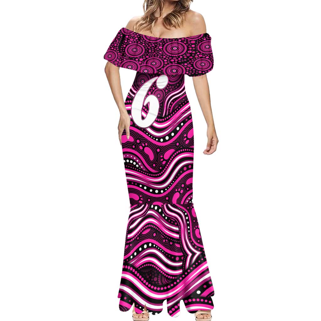 Sydney Sixers Cricket Mermaid Dress Australian Cricket Mascot - Modern Indigenous Style