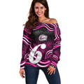 Sydney Sixers Cricket Off Shoulder Sweater Australian Cricket Mascot - Modern Indigenous Style