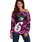Sydney Sixers Cricket Off Shoulder Sweater Australian Cricket Mascot - Modern Indigenous Style