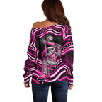 Sydney Sixers Cricket Off Shoulder Sweater Australian Cricket Mascot - Modern Indigenous Style