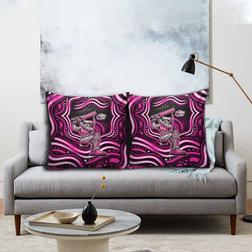 Sydney Sixers Cricket Pillow Cover Australian Cricket Mascot - Modern Indigenous Style