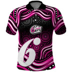 Sydney Sixers Cricket Polo Shirt Australian Cricket Mascot - Modern Indigenous Style