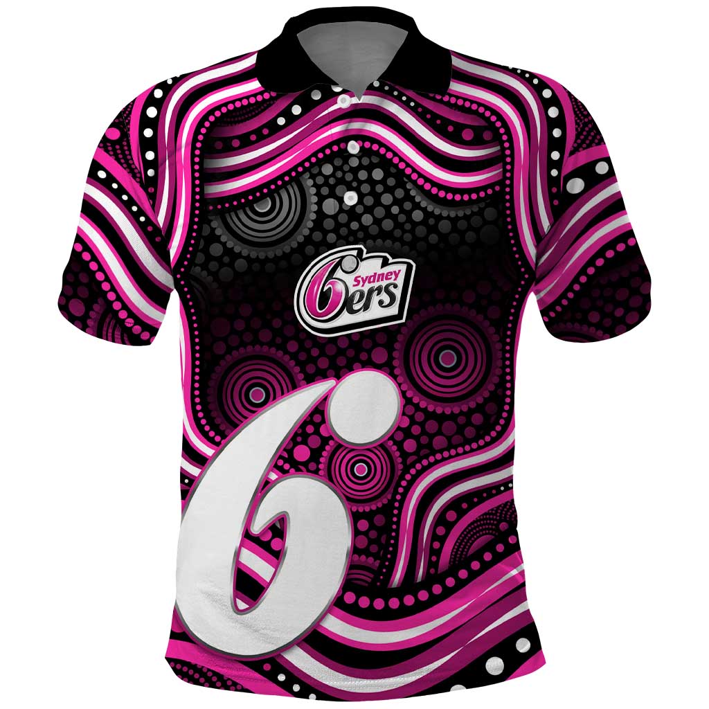Sydney Sixers Cricket Polo Shirt Australian Cricket Mascot - Modern Indigenous Style