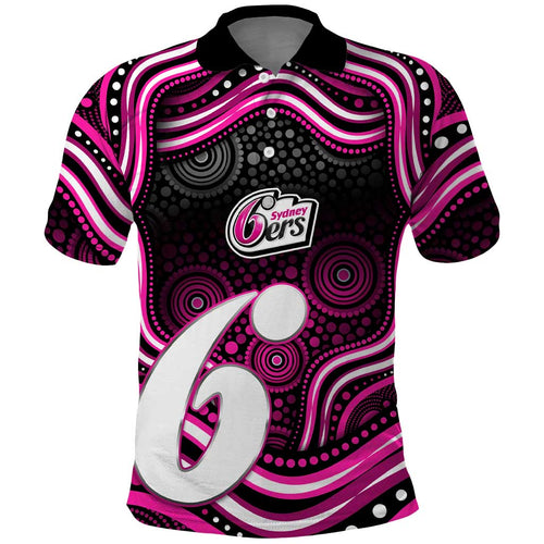 Sydney Sixers Cricket Polo Shirt Australian Cricket Mascot - Modern Indigenous Style