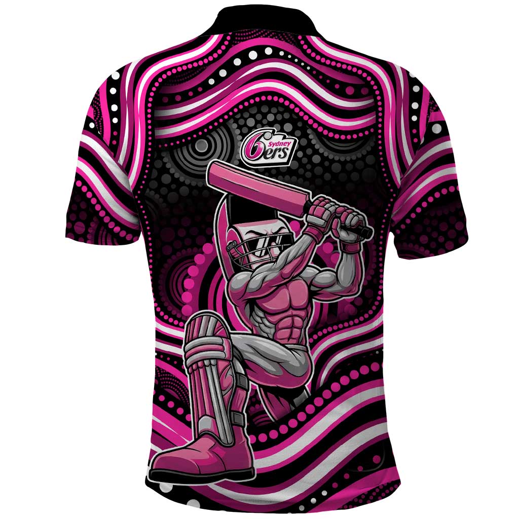 Sydney Sixers Cricket Polo Shirt Australian Cricket Mascot - Modern Indigenous Style