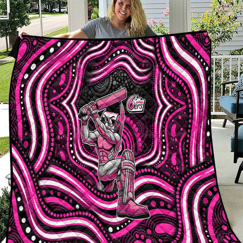 Sydney Sixers Cricket Quilt Australian Cricket Mascot - Modern Indigenous Style