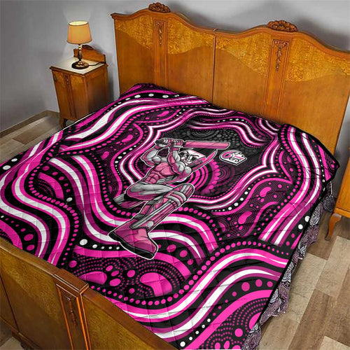 Sydney Sixers Cricket Quilt Australian Cricket Mascot - Modern Indigenous Style