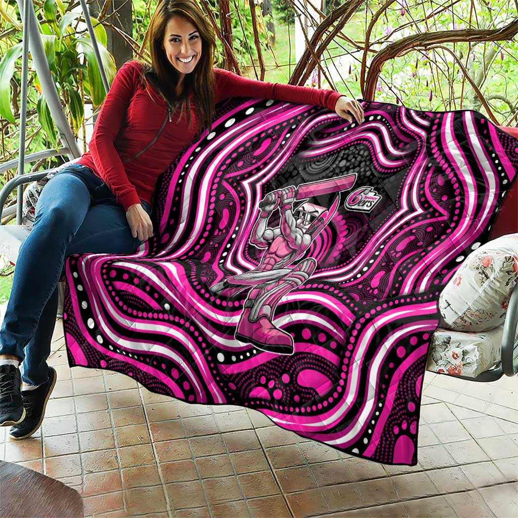 Sydney Sixers Cricket Quilt Australian Cricket Mascot - Modern Indigenous Style