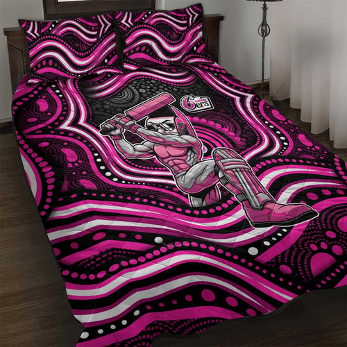 Sydney Sixers Cricket Quilt Bed Set Australian Cricket Mascot - Modern Indigenous Style