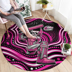 Sydney Sixers Cricket Round Carpet Australian Cricket Mascot - Modern Indigenous Style