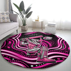 Sydney Sixers Cricket Round Carpet Australian Cricket Mascot - Modern Indigenous Style