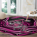 Sydney Sixers Cricket Round Carpet Australian Cricket Mascot - Modern Indigenous Style