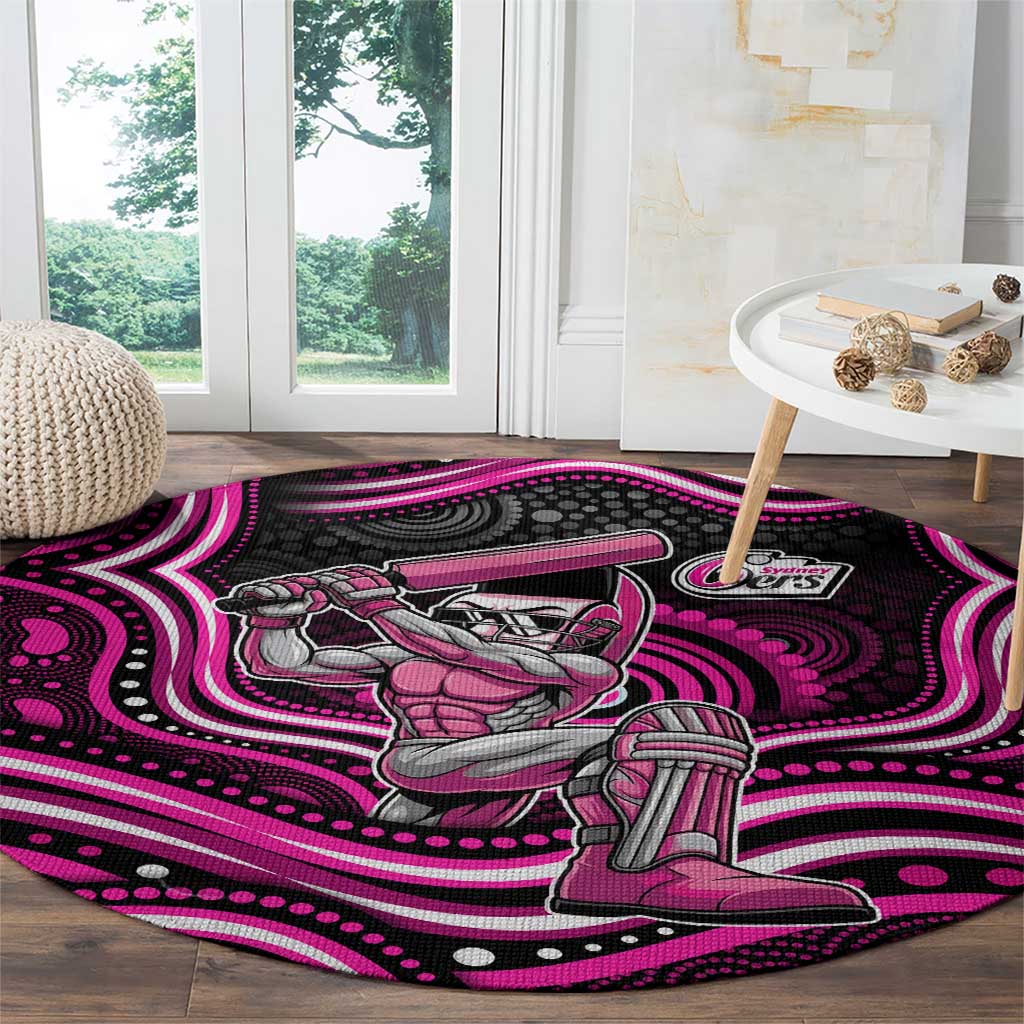 Sydney Sixers Cricket Round Carpet Australian Cricket Mascot - Modern Indigenous Style