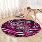 Sydney Sixers Cricket Round Carpet Australian Cricket Mascot - Modern Indigenous Style
