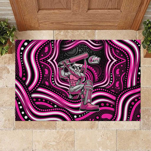 Sydney Sixers Cricket Rubber Doormat Australian Cricket Mascot - Modern Indigenous Style